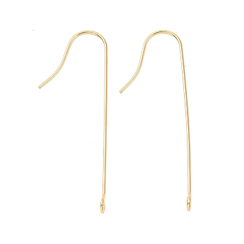 316 Surgical Stainless Steel Earring Hooks, with Vertical Loops, Golden, 39x3mm, Hole: 1.8mm, Pin: 0.7mm