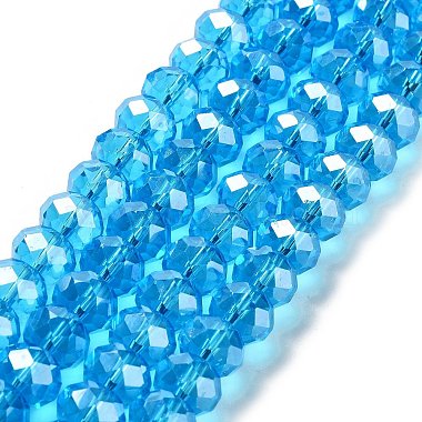 12mm DeepSkyBlue Abacus Electroplate Glass Beads