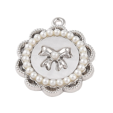 Platinum Seashell Color Flower Alloy Pendants