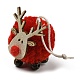Рождественское украшение из плюша и дерева с подвеской в виде шара в виде оленя(HJEW-E008-01B)-1