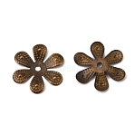 6-Petal Iron Bead Caps, Flower, Antique Bronze, 18.5x16.5x1mm, Hole: 1.6mm(IFIN-WH0070-06AB)