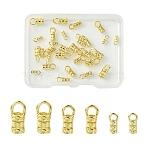 30Pcs 3 Styles Brass Cord End, End Caps with Hole, Bag & Cloth Making Supplies, Column, Real 14K Gold Plated, 7~10x2.5~5mm, Hole: 2~2.5mm, Inner Diameter: 1.4~3mm, 10pcs/style(FIND-CJ0004-61)