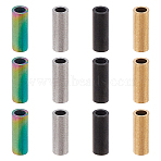 304 Stainless Steel Tube Beads, Mixed Color, 8x3mm, Hole: 2mm, 4 Colors, 10pcs/color, 40pcs/box(STAS-CA0001-12)