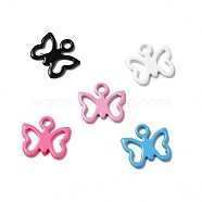 Spray Painted 201 Stainless Steel Charms, Butterfly Charm, Mixed Color, 9x10x0.5mm, Hole: 1.2mm(STAS-I672-25)