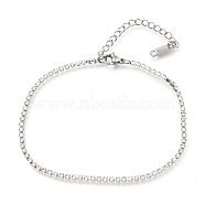 304 Stainless Steel Rhinestone Cup Chain Bracelets, with Lobster Claw Clasps, Stainless Steel Color, Clear, 8-3/8 inch(21.2cm)(AJEW-B004-01B)