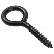Iron Screw Eye Pin Peg Bails, For Half Drilled Beads, Black, 45.96mm(FS-WG39576-49)