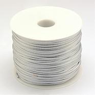 Nylon Thread, Rattail Satin Cord, Light Grey, 1.5mm, about 100yards/roll(300 feet/roll)(NWIR-R025-1.5mm-484)