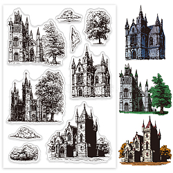 Custom Summer Theme PVC Plastic Clear Stamps, for DIY Scrapbooking, Photo Album Decorative, Cards Making, Castle, 160x110mm(DIY-WH0631-0031)