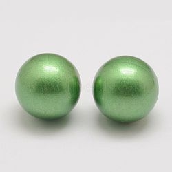 Brass Chime Ball Beads Fit Cage Pendants, No Hole, Dark Sea Green, 16mm(KK-G298-16mm-16)
