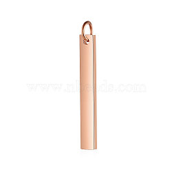 201 Stainless Steel Pendants, with Jump Ring, Manual Polishing, Stamping Blank Tag, Rectangle, Golden, 20x3x1.5mm, Hole: 3mm(A-STAS-S105-T606D-20C)