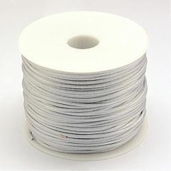 Nylon Thread, Rattail Satin Cord, Light Grey, 1.5mm, about 100yards/roll(300 feet/roll)(NWIR-R025-1.5mm-484)