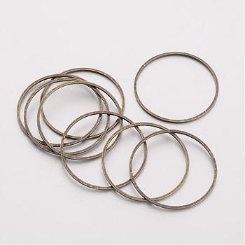 Brass Linking Rings, Nickel Free, Antique Bronze, 25x0.7~1mm