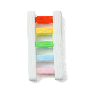 Opaque Resin Cabochons, Ladder, White, 31x15x4mm