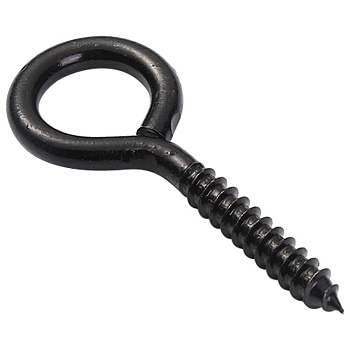 Iron Screw Eye Pin Peg Bails, For Half Drilled Beads, Black, 45.96mm