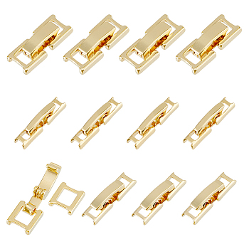 12Pcs 3 Styles Eco-Friendly Brass Watch Band Clasps, Long-Lasting Plated, Lead Free & Cadmium Free, Real 24K Gold Plated, 15~17x3.5~6.5x4mm, 4pcs/style