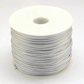 Nylon Thread, Rattail Satin Cord, Light Grey, 1.5mm, about 100yards/roll(300 feet/roll)