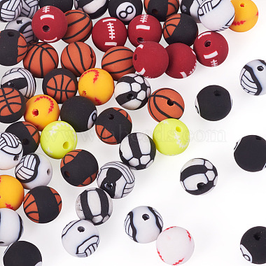 Handmade 8 Ball Polymer Clay Beads(CLAY-TA0001-84A)-2