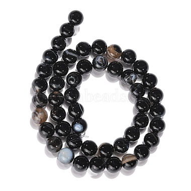 Round Dyed Natural Black Agate Beads Strands(G-G582-8mm-07)-7