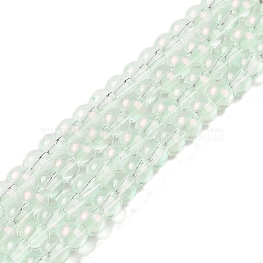 Pale Green Round Glass Beads