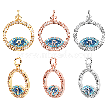 Mixed Color Colorful Ring Brass+Cubic Zirconia Pendants