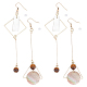 2 Sets 2 Style Acrylic Rectangle & Flat Round Asymmetrical Earrings(EJEW-AN0001-56)-1