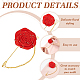 4Pcs 4 Colors Rose Polyester Lapel Pin Brooches for Men(JEWB-FG0001-20)-4