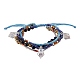 perles de graines de verre scintillantes 5 bracelet de cheville en couches(AJEW-SW00006-03)-1