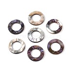 Natural Paua Shell Linking Rings, Flat Ring Shape, Colorful, 17.5x2.5~3mm, Inner Diameter: 10~10.5mm(SSHEL-N041-01A)
