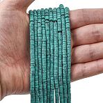 Dyed Synthetic Turquoise Beads Strands, Flat Round/Disc, Frosted, Heishi Beads, Light Sea Green, 4x2~2.5mm, Hole: 0.8~0.9mm, about 161~164pcs/strand, 14.96''~15.12''(38~38.4cm)(G-Z089-A04-O)