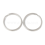 Iron Split Key Rings, Double Loop Jump Rings, Rack Plating, Platinum, 25~25.5x2.5mm, Inner Diameter: 21.5~22mm(FIND-B046-07A-P)