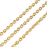 304 Stainless Steel Cable Chains, Soldered, with Spool, Real 18K Gold Plated, 3x2x0.5mm, 10m/roll(CHS-C009-19A-G)
