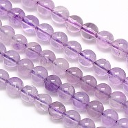 Natural Amethyst Round Bead Strands, Grade A, 6mm, Hole: 1mm, about 66pcs/strand, 15.7 inch(G-N0081-6mm-26C)