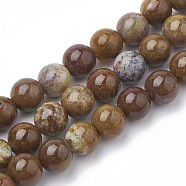 Natural Jade Beads Strands, Round, 4mm, Hole: 1mm, about 90pcs/strand, 15.7 inch(G-S281-54-4mm)