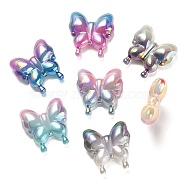 UV Plating Rainbow Iridescent Acrylic Beads, Gradient Beads, Butterfly, Mixed Color, 30x29x10mm, Hole: 2mm(OACR-G012-09)