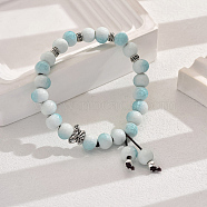 Cute Ceramic Bead Bracelet with Adjustable Colorful Beads for Women, 7-1/8 inch(18cm)(YE1843-3)