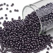 TOHO Round Seed Beads, Japanese Seed Beads, (607) High Metallic Violet, 11/0, 2.2mm, Hole: 0.8mm, about 50000pcs/pound(SEED-TR11-0607)