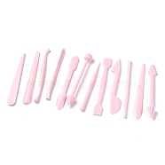 Plastic Baking Carving Tools, for DIY Cake Decoration, Chocolate, Candy, Soap, Pink, 21x9x2cm, 12pcs/box(TOOL-F014-02)