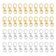 40Pcs 2 Colors Alloy Swivel Lobster Claw Clasps, Swivel Snap Hook, Platinum & Golden, 35x13mm, Hole: 8.5mm, 20pcs/color(PALLOY-CA0002-23-1)