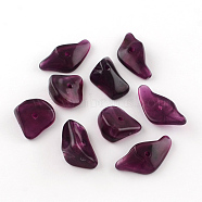 Chip Imitation Gemstone Acrylic Beads, Purple, 19~28x14~19x6~13mm, Hole: 2mm, about 310pcs/500g(OACR-R021-10)