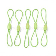 Elastic String, with Silicone Beads Buckle, for Hanging Tags, Cards, Keys, Light Green, 65~78x1mm(EW-N006-001G)