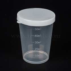 Measuring Cup Plastic Tools, Graduated Cup, White, 4.85x4.5x5.9cm, Capacity: 50ml(1.69fl. oz)(AJEW-P092-02)