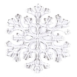 Transparent Acrylic Connector Charms, Snowflake, Clear, 112.5x100.5x3.5mm, Hole: 2.5mm, about 20pcs/500g(TACR-T028-20A)