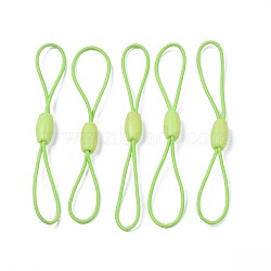 Elastic String, with Silicone Beads Buckle, for Hanging Tags, Cards, Keys, Light Green, 65~78x1mm(EW-N006-001G)