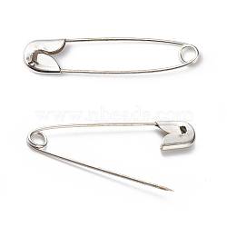 Iron Safety Pins, Platinum, 36~38x8x3mm, Pin: 1mm, about 1000pcs/bag(NEED-D006-38mm)