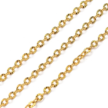 304 Stainless Steel Cable Chains, Soldered, with Spool, Real 18K Gold Plated, 3x2x0.5mm, 10m/roll