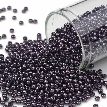 TOHO Round Seed Beads, Japanese Seed Beads, (607) High Metallic Violet, 11/0, 2.2mm, Hole: 0.8mm, about 50000pcs/pound
