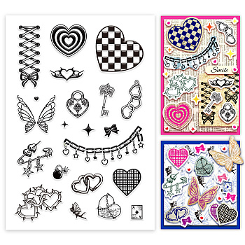Custom PVC Plastic Clear Stamps, for DIY Scrapbooking, Photo Album Decorative, Cards Making, Mixed Shapes, 160x110x3mm
