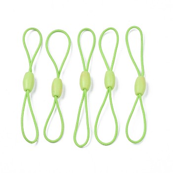 Elastic String, with Silicone Beads Buckle, for Hanging Tags, Cards, Keys, Light Green, 65~78x1mm