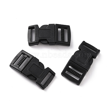 POM Plastic Side Release Buckles, Survival Bracelet Clasps, Black, 43x20.5~21x7mm, Hole: 15.5x3mm(KY-XCP0001-09)