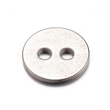 12mm Stainless Steel Color Flat Round Stainless Steel 2-Hole Button